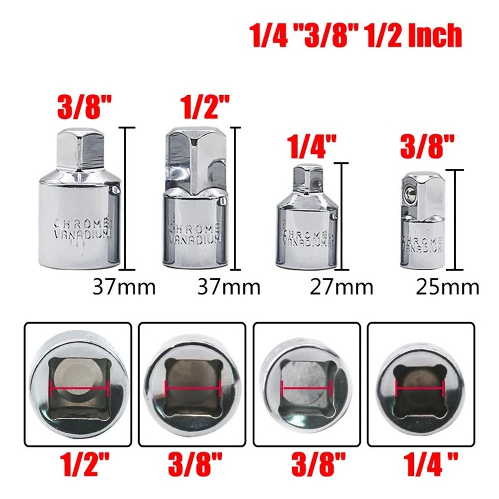 Bộ 4 Đầu Chuyển Đổi 1/2\" Sang 3/8\" Sang 1/4"