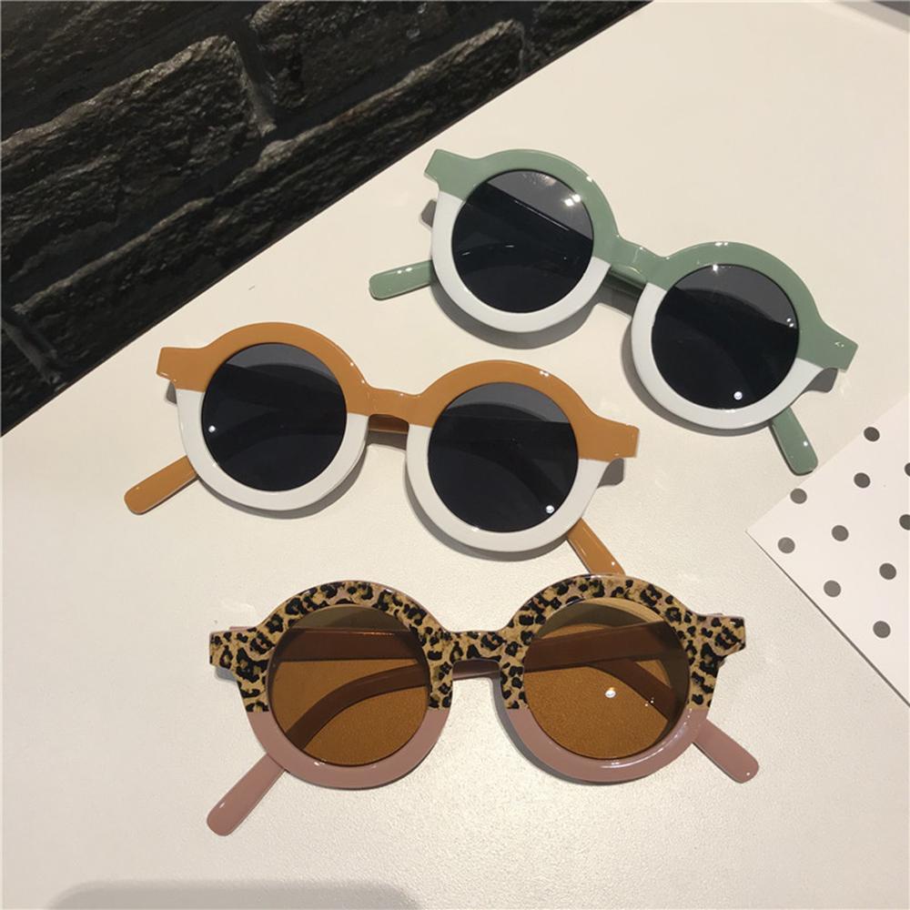 LILYES Kính Mát Tròn Họa Tiết Da Báo Cho Bé