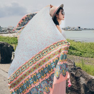 Khăn choàng đi biển vintage, khăn đi biển thổ cẩm cao cấp 2021