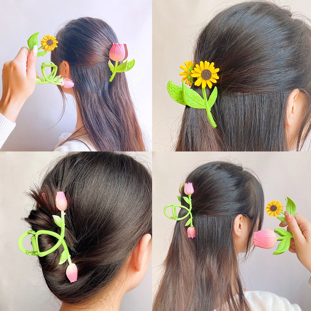 RainBow Bows 1 Kẹp Tóc Kim Loại Hình Bông Hoa Phong Cách Hàn Quốc Thời Trang Dành Cho Nữ