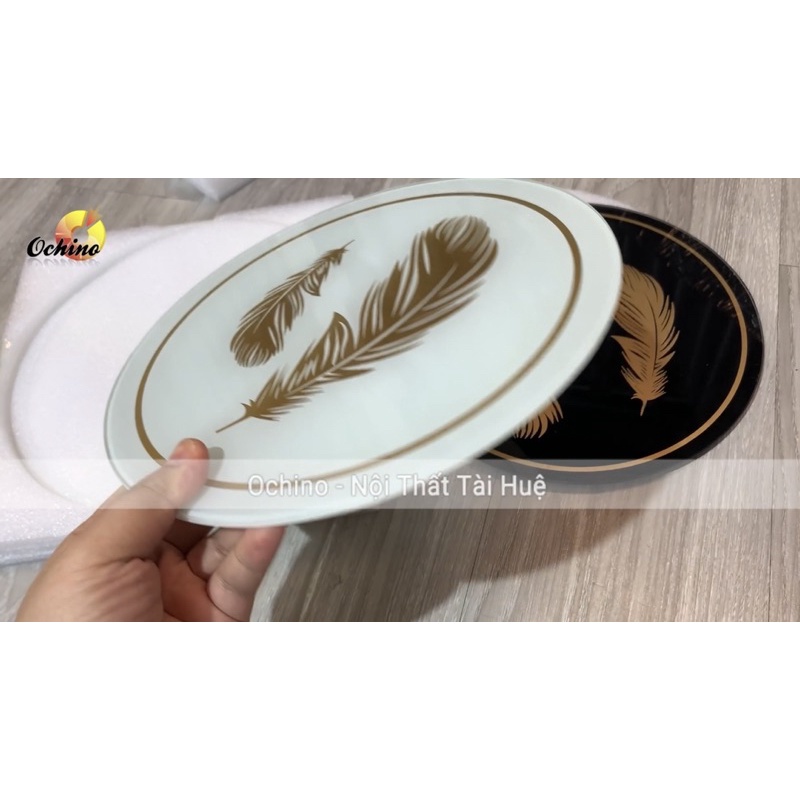 Mặt kính Lông vũ của  Kệ Lồng Chim Decor Trang Trí Bàn Trang Điểm size 26cm (Ảnh Thật)