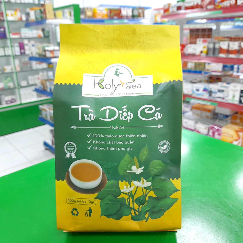 Trà Diếp Cá Holy Tea - Hỗ trợ giúp thanh nhiệt, mát gan, mụn nhọt, táo bón, Trĩ, nhiệt miệng (Gói 100 túi lọc)