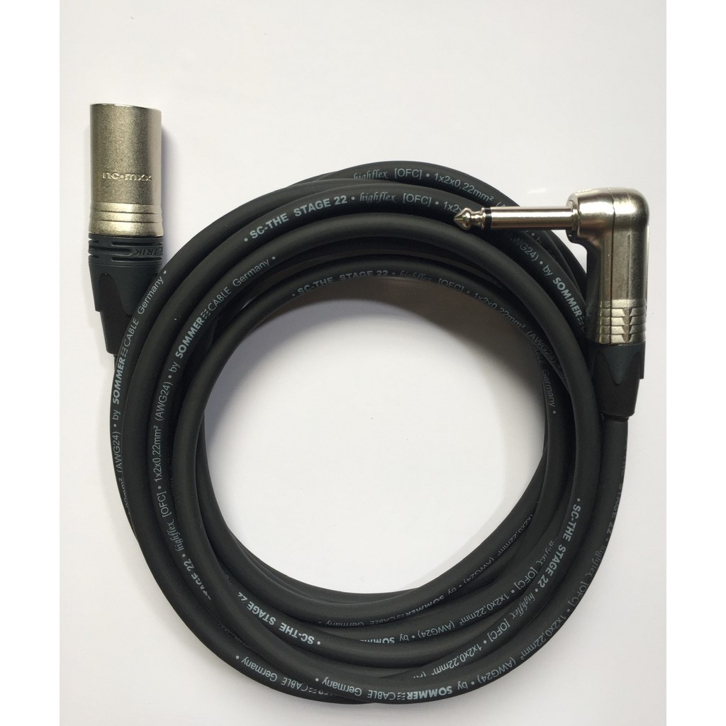 dây line guitar - jack 6,3mm L to canon(XLR) - dây jack nhạc cụ - jack Neutrik - cable Sommer model Stage 22 Highflex