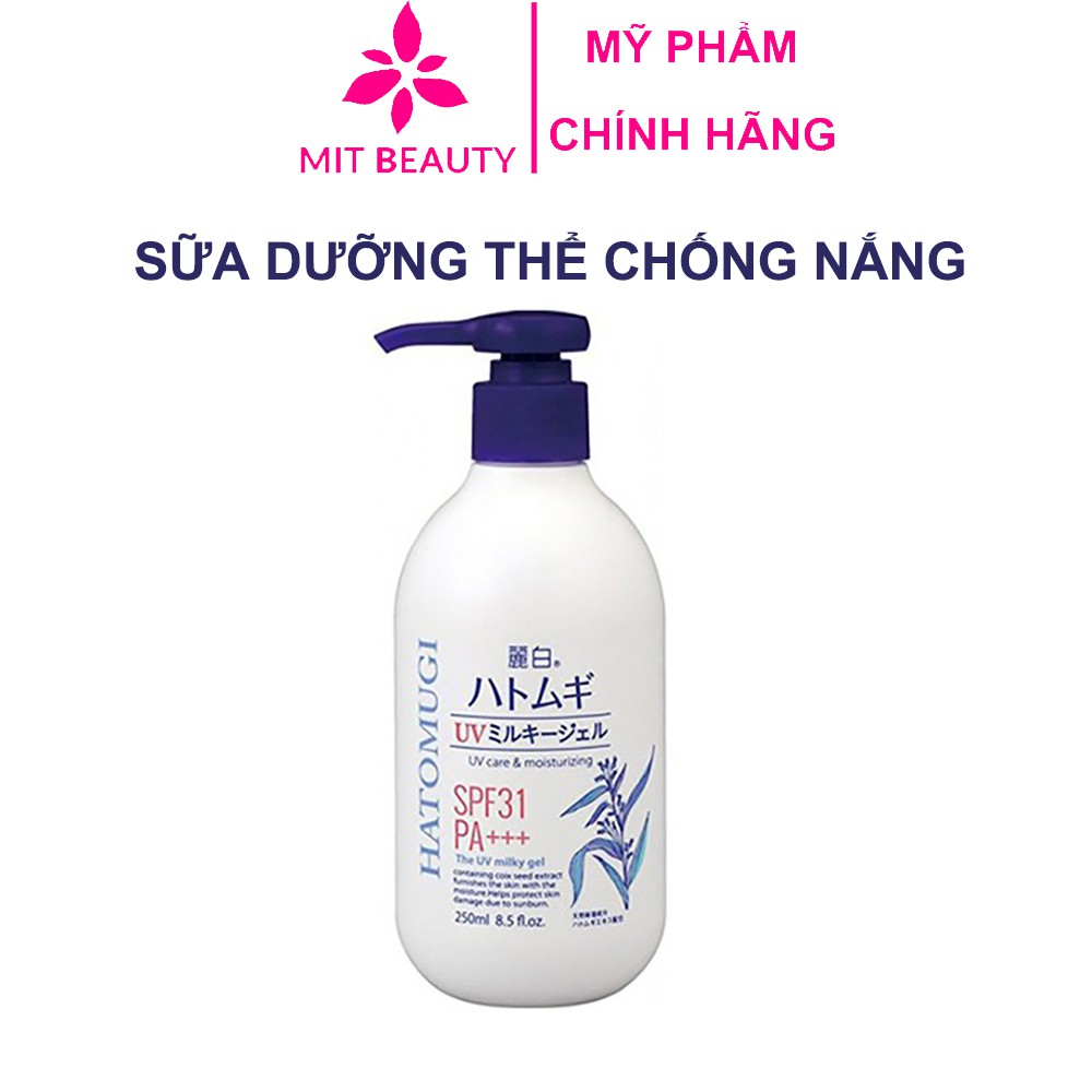 Sữa Dưỡng Thể Chống Nắng Reihaku Hatomugi SPF31 PA+++ 250ml Nhật Cung Cấp Độ Ẩm Cho Da Mịn Màng, Mềm Mại