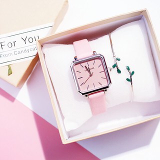 Đồng hồ thời trang nữ Candycat dây da mặt vuông T48