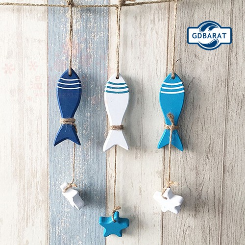 Phụ Kiện Treo Trang Trí Bằng Gỗ Hình Sao Biển / Cá Xinh Xắn