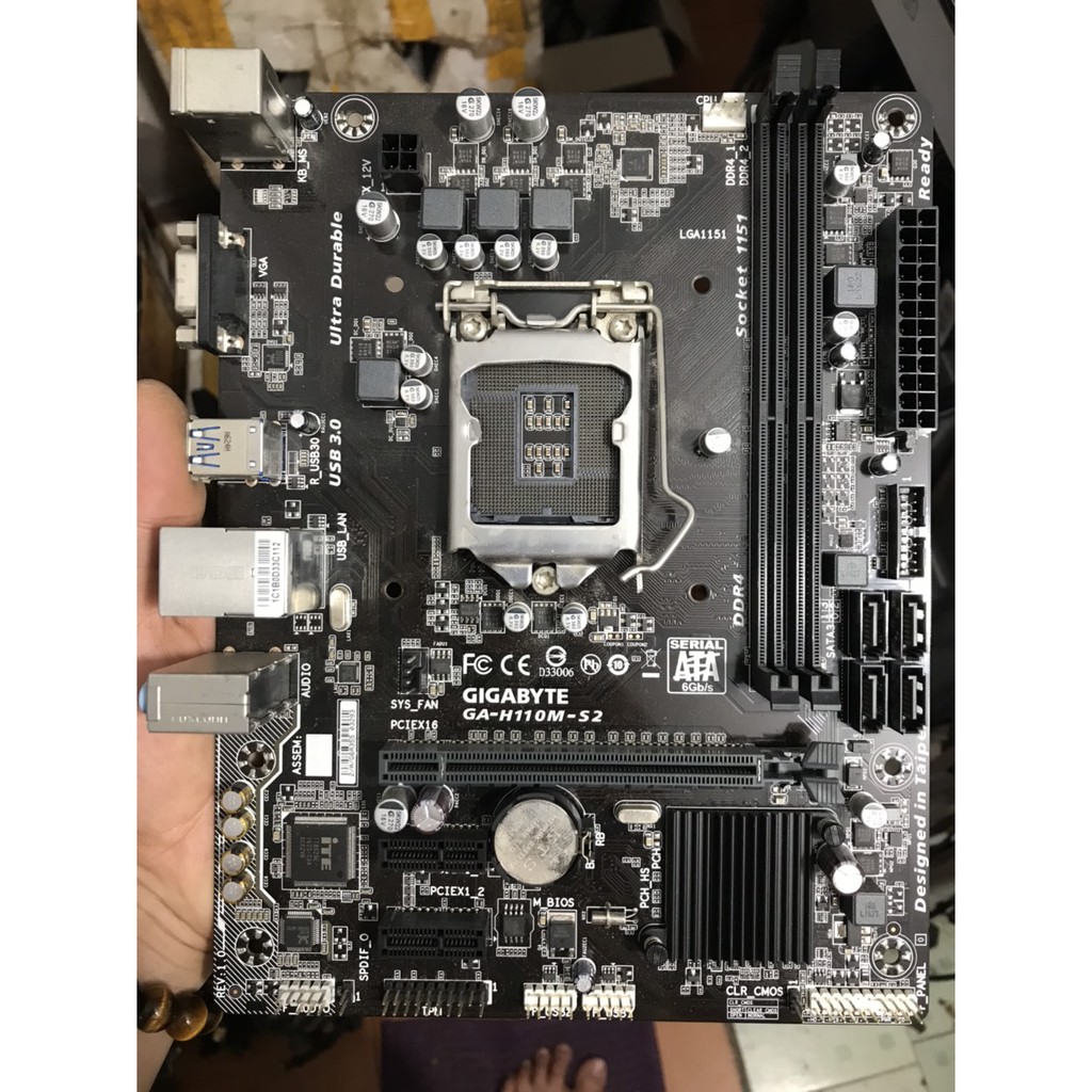 bo mạch chủ máy tính Giga H110M S2 2 khe ram ddr4 socket 1151 v1 mainboard Main PC H110 rev 1.0,cpu e5300