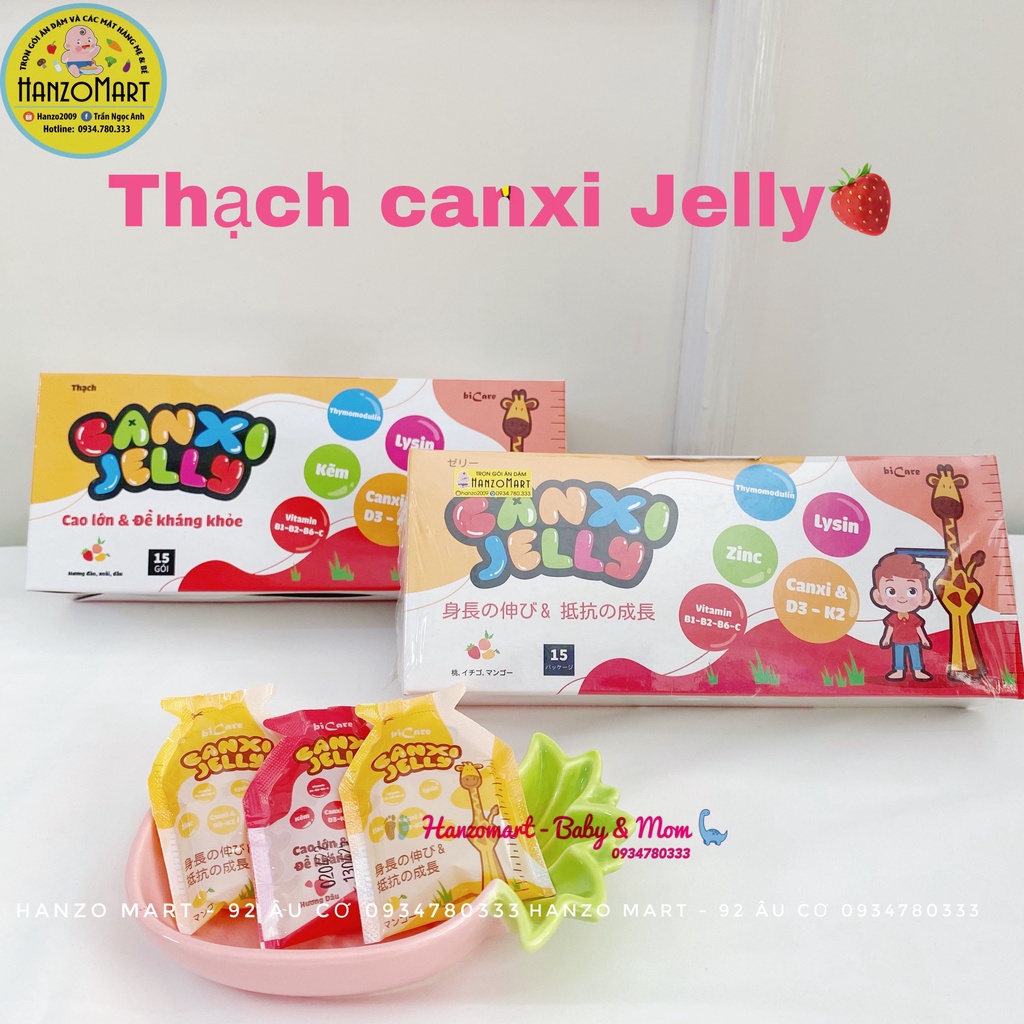 Thạch dinh dưỡng CANXI JELLY Bicare tăng chiều cao, tăng sức đề kháng, ăn ngon cho bé