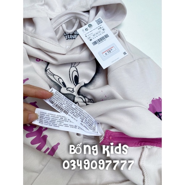 Áo Nỉ Ép Hoodie Bé Gái Vịt Sữa Đục ZR