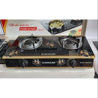 Bếp Ga Kính Cao Cấp Kiềng Gang SUNHOUSE.Tiết Kiệm GAS