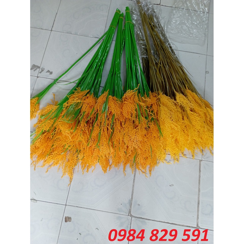 Cành lúa vàng trĩu bông size lớn-bông lúa giả decor