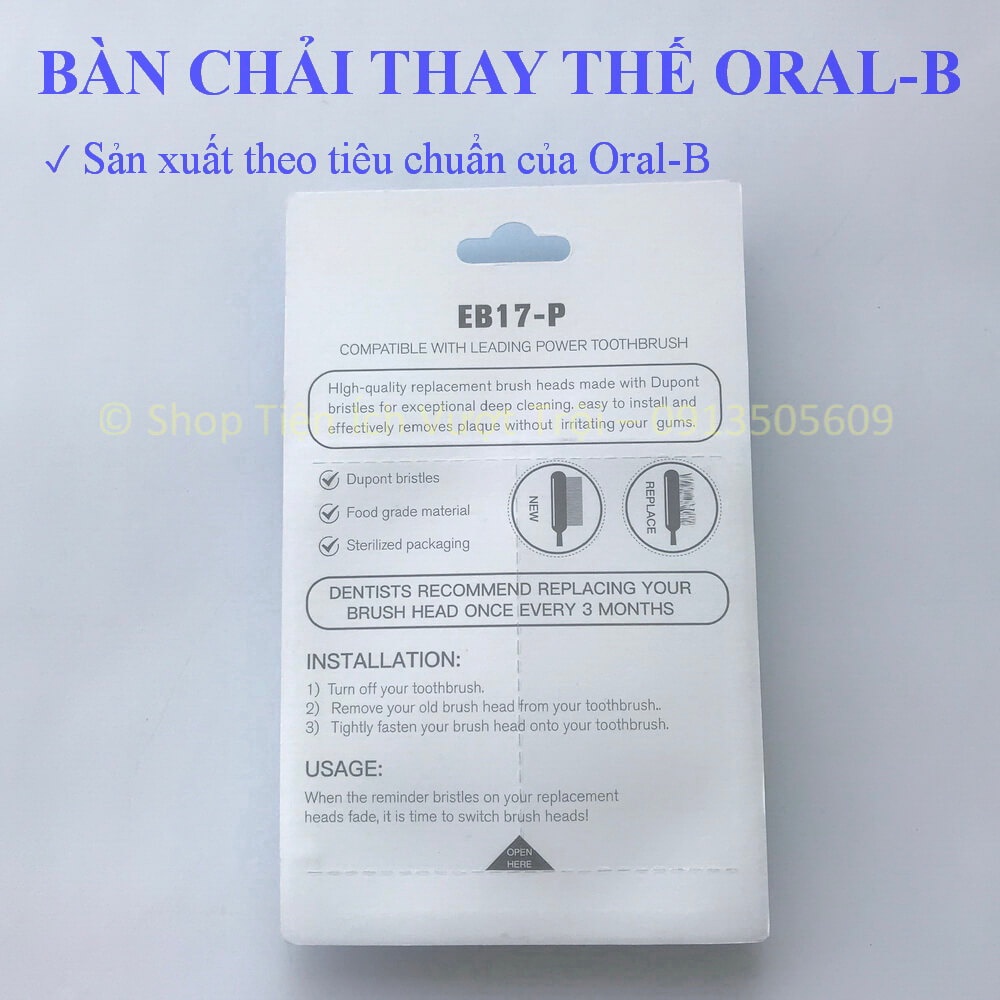 Đầu bàn chải dùng cho bàn chải điện Oral-B Braun, set bộ 4 cái bàn chải điện thay thế-Tiện Ích Vượt Trội