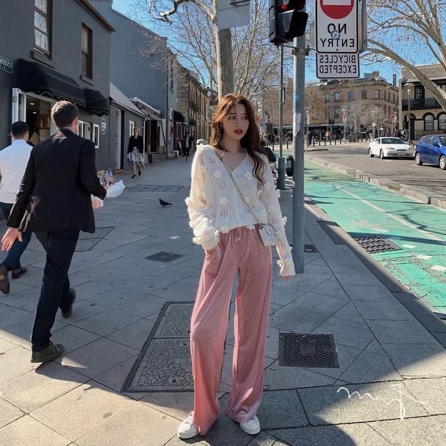 Áo khoác cardigan dệt kim dáng rộng phong cách Hàn Quốc thời trang xuân thu cho nữ