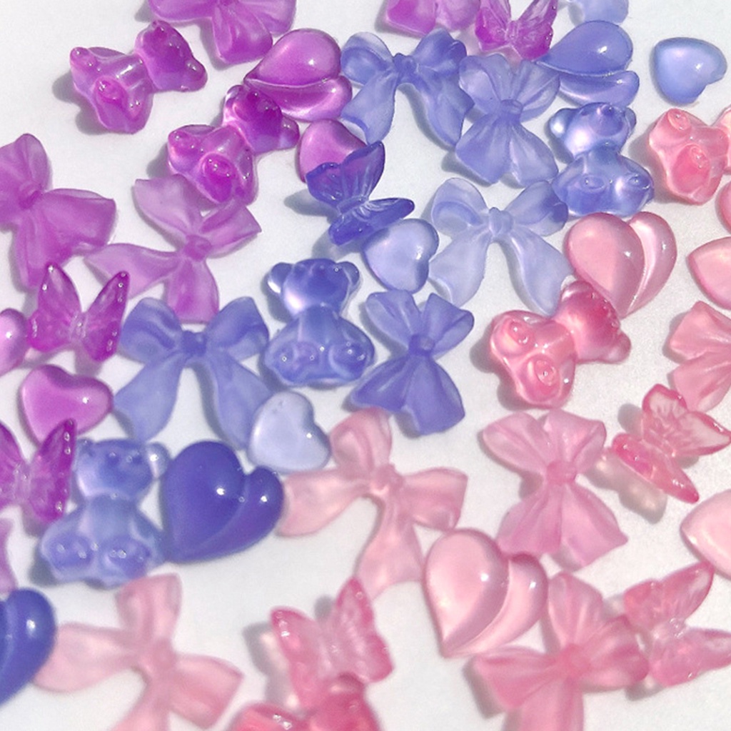 1 Hộp Phụ Kiện Trang Trí Móng Tay 3D Bằng Nhựa Resin Màu Sắc Sống Động Dễ Phối Đồ Dành Cho Nữ