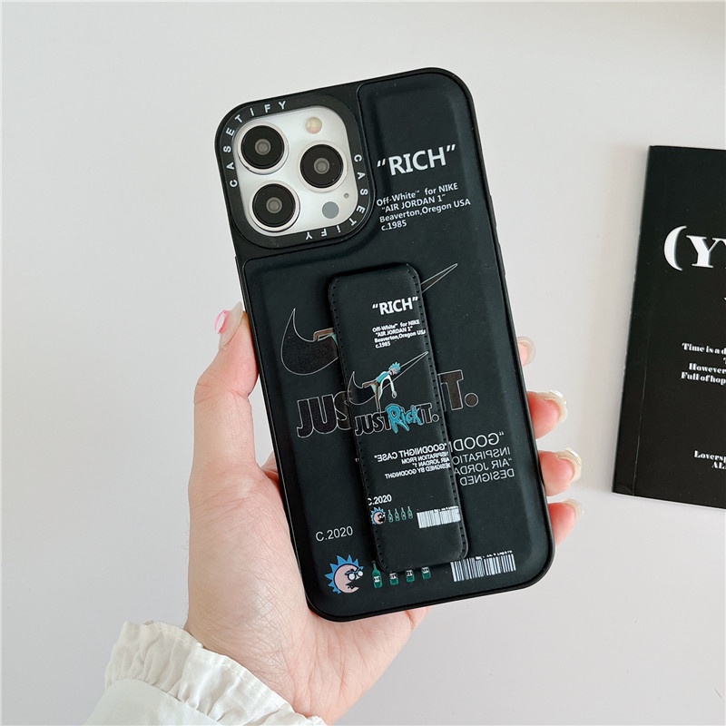 Ốp Điện Thoại Nhựa PVC Chống Sốc Có Giá Đỡ 3D Thời Trang Cho iPhone 14 13 12 iPhone 11 pro Max