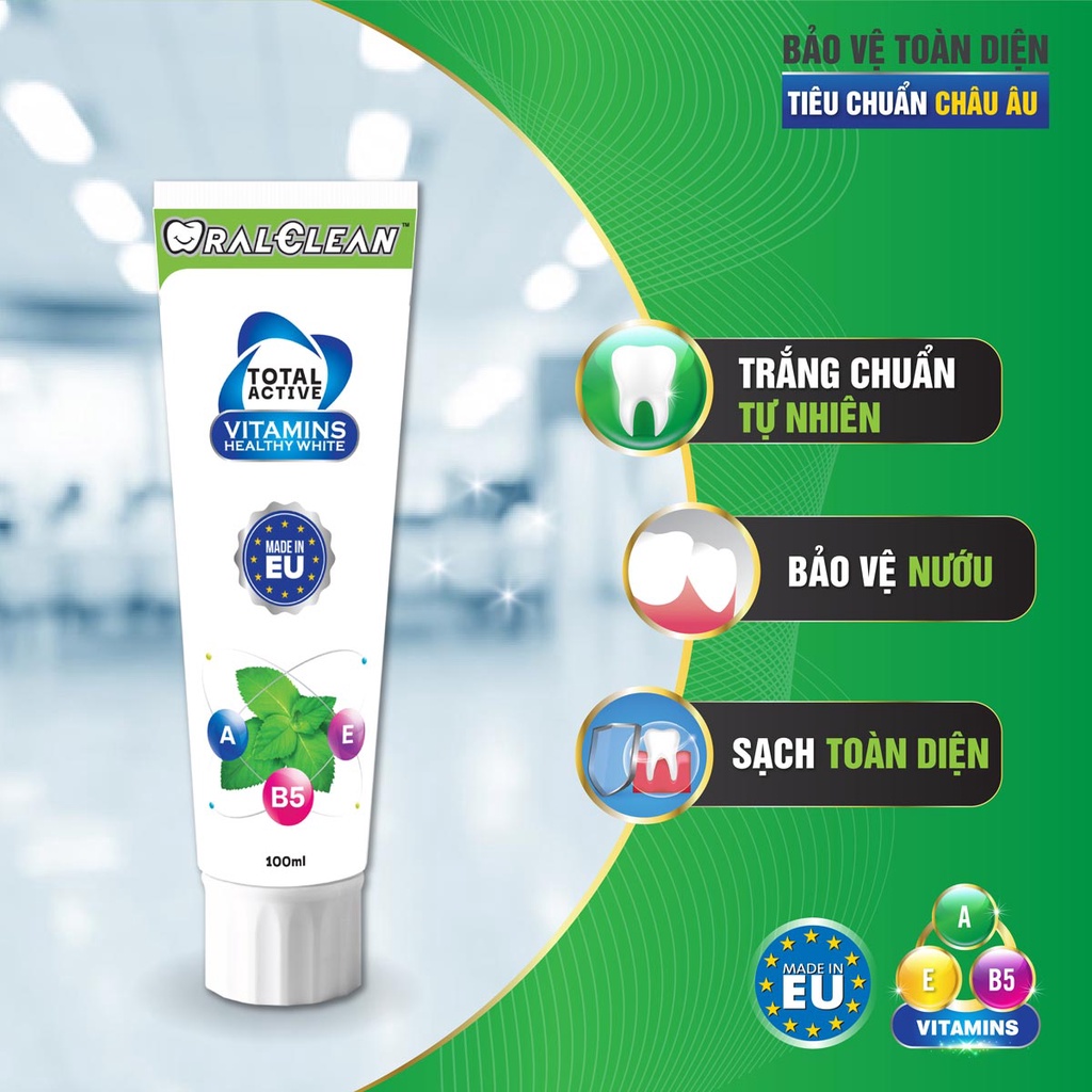 Bộ 2 kem đánh răng OralClean Than hoạt tính + Vitamin (100/tuýp)