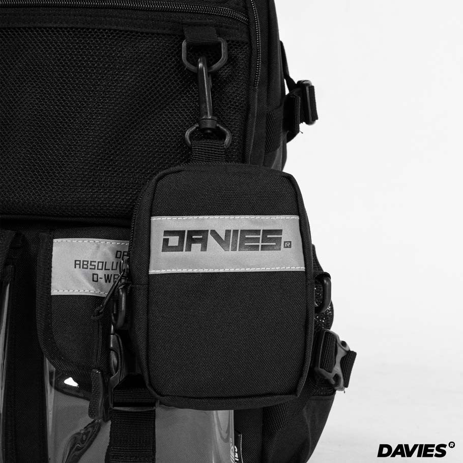 [Tặng kèm túi đeo chéo mini] Balo đi học nam phản quang local brand Davies - Black Warrior Backpack