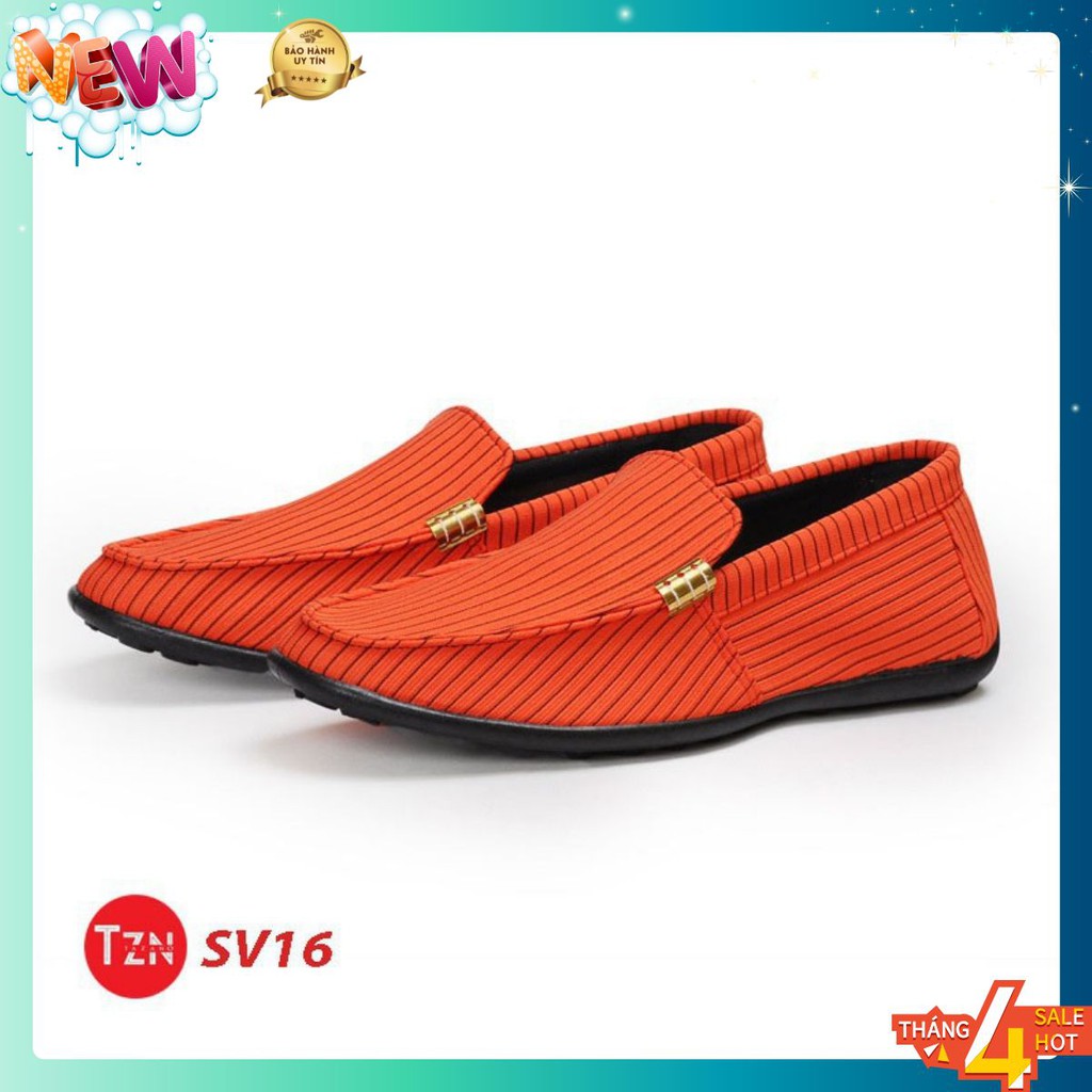 Giày Lười Nam Cao Cấp Phong Cách Hàn Quốc - Màu Cam SV16