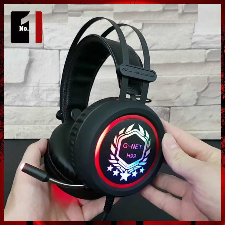 HÀNG CAO CẤP -  Tai Nghe Gaming LED Chụp Tai Headphone Có Dây GNet H99 - Tai Nghe Game Thủ Có Mic Máy Vi Tính Laptop Pc 