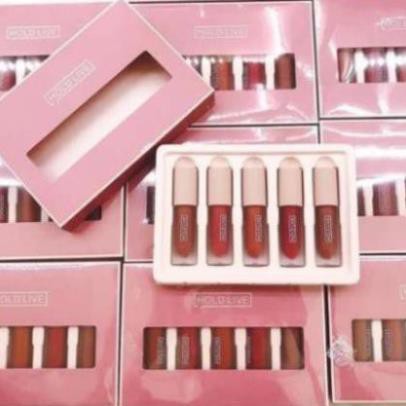 Set 5 Thỏi Son Kem Lì Mini Light Matte Lip Glaze Suite Dupe Fenty Beauty Giorgio Armani