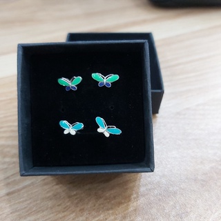 Khuyên tai bạc bông tai bạc hình butterfly của bé gái chuẩn bạc nguyên chất thumbnail