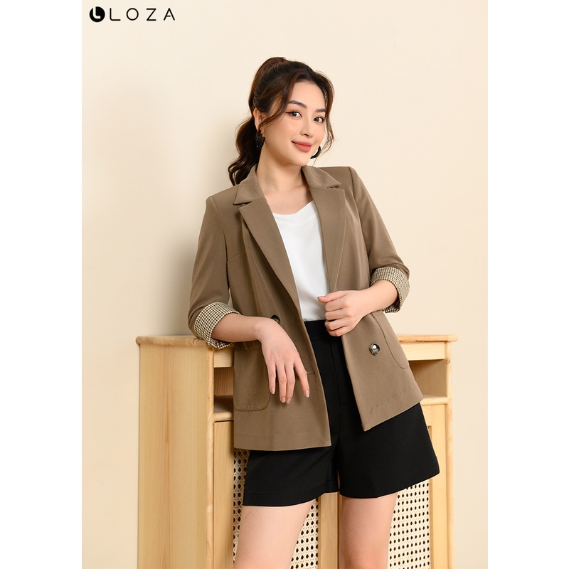 Áo blazer nữ LOZA tay kẻ LV111009