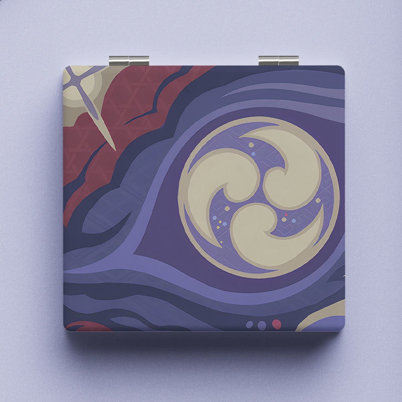 Gương Trang Điểm Phóng Đại Bỏ Túi Hình Vuông Họa Tiết Tranh Vanity Trừu Tượng