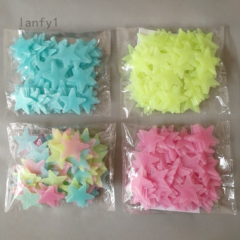 Bộ 100 Hình Dán Tường Phát Quang Hình Ngôi Sao Độc Đáo Tiện Lợi
