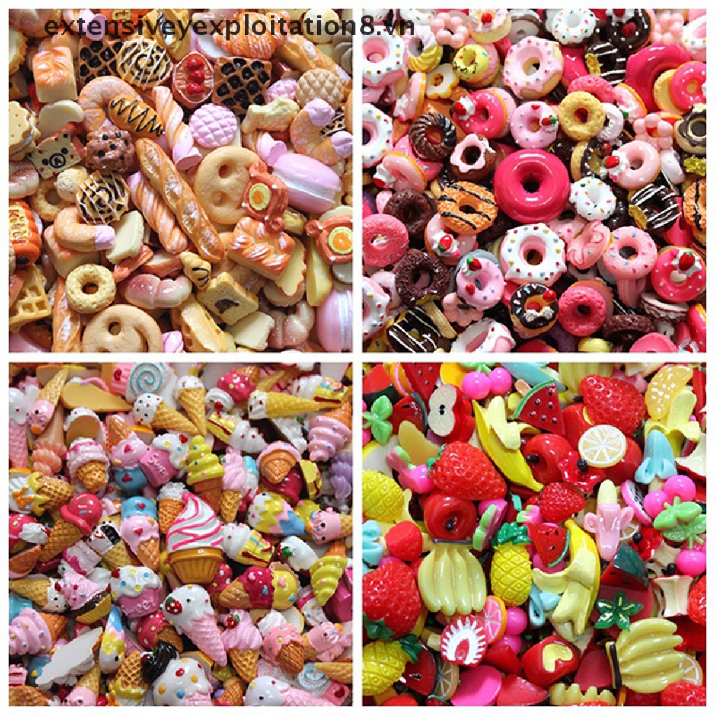 Bộ 10 Mô Hình Bánh Donut Đồ Chơi Mini Trang Trí Điện Thoại