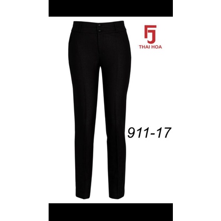 Quần tây Thái Hoà đen ánh kim mã 911