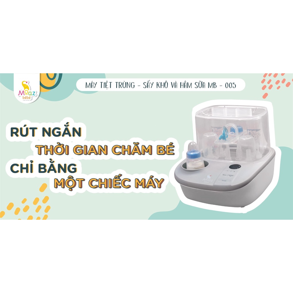 Máy Tiệt Trùng Sấy Khô Và Hâm Sữa Đa Chức Năng Moaz Bebe MB005 (Bảo hành 12 tháng)