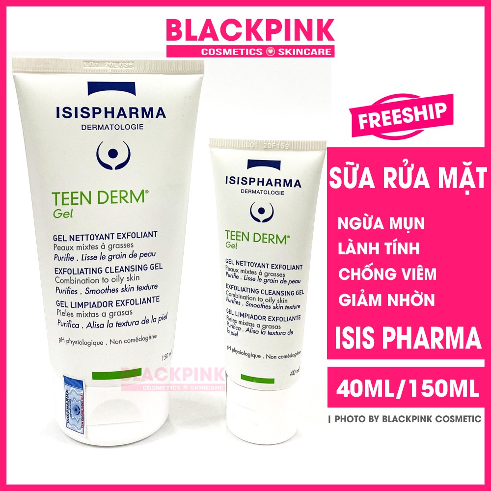 Sữa rửa mặt ISIS PHARMA TEEN DERM GEL - ngừa mụn và giảm nhờn