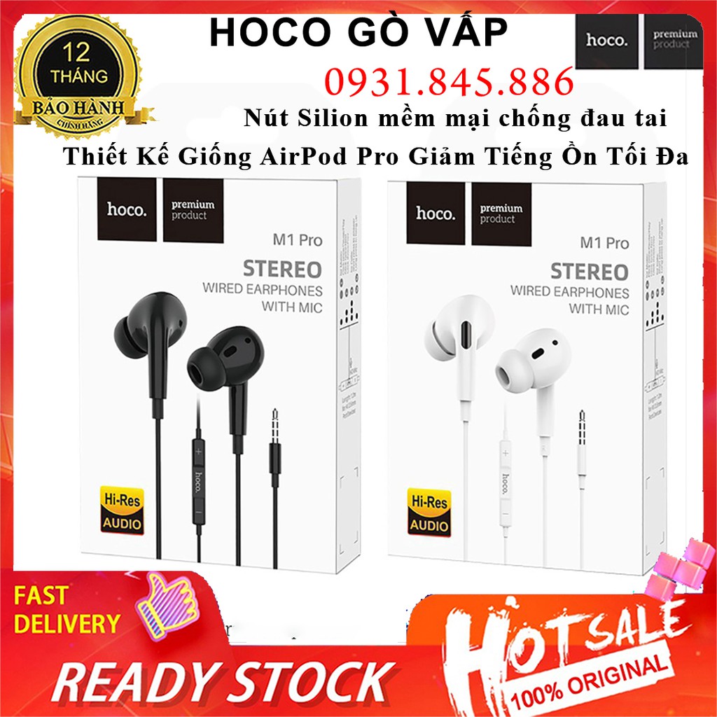 ⚡NowShip⚡ Tai Nghe Âm Thanh Hay Dây Hoco M1 Pro Jack 3.5mm Type C Dài 1.2M Chính Hãng Cho Điện Thoại IPhone Android