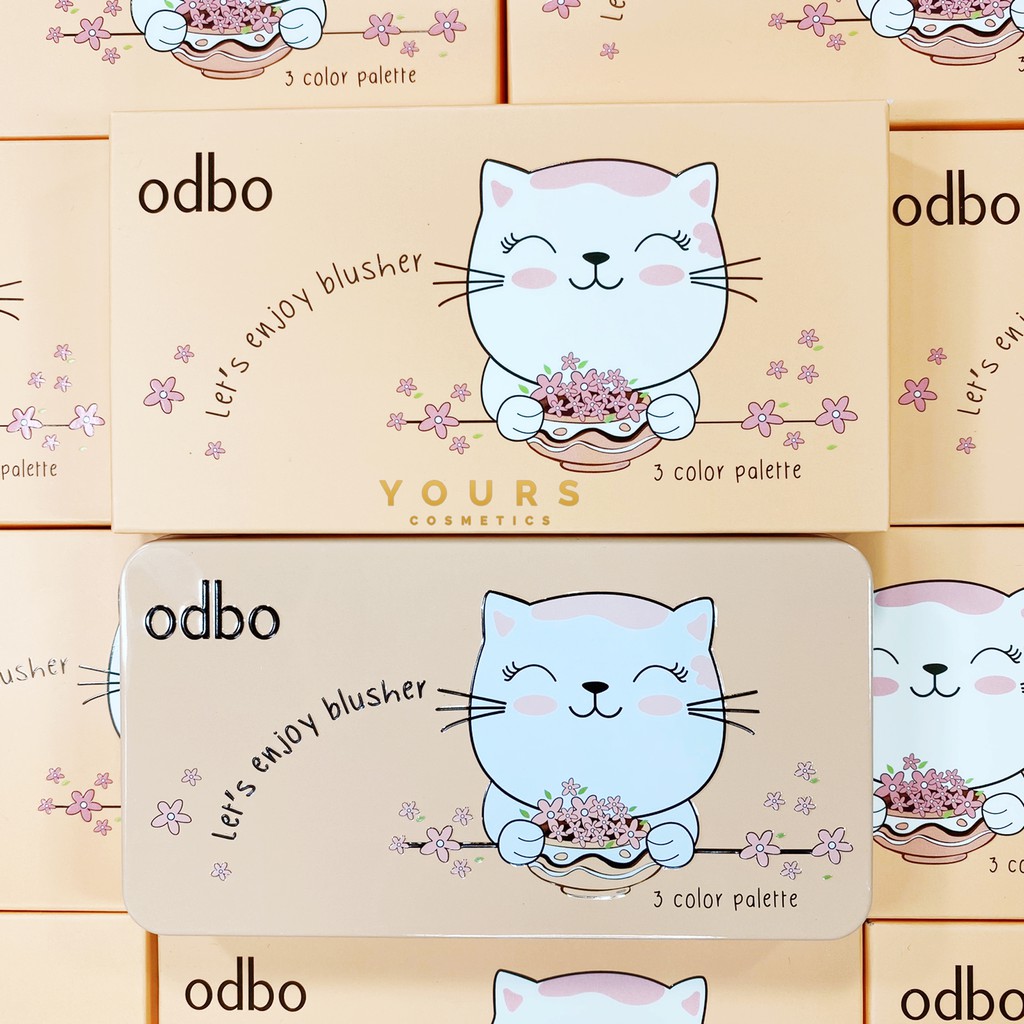 [Auth Thái] Phấn Má Hồng Odbo Tông Cam Đào Không Nhũ 3 Ô Enjoy Blusher OD1-103 No.02 | BigBuy360 - bigbuy360.vn