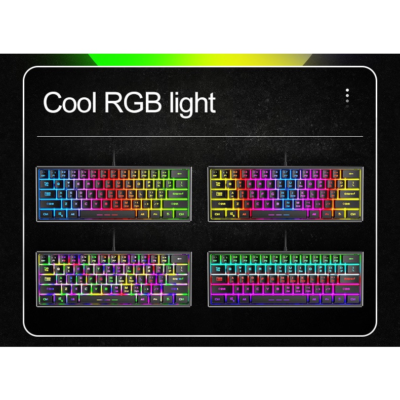 Bàn Phím Cơ Máy Tính FV-61 Led RGB 3 Chế Độ Khác Nhau Chơi Game Dùng Văn Phòng Cực Đã