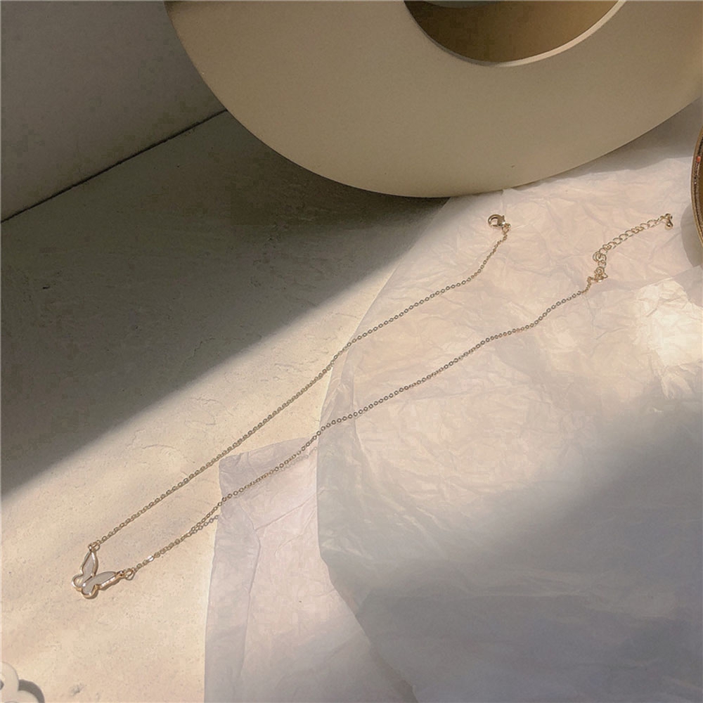 vòng cổ Mặt Bướm Đính Đá Zircon Trắng Đơn Giản