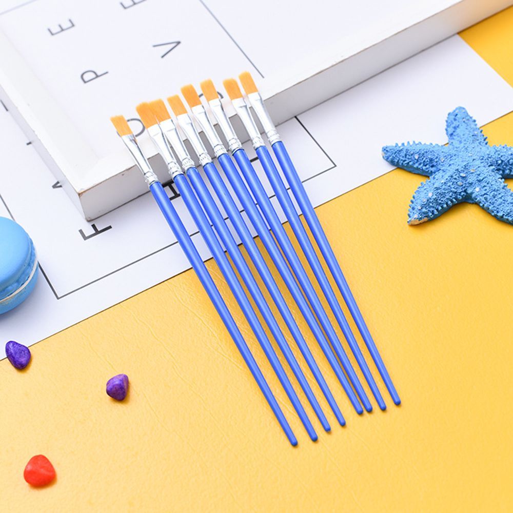 Set 10 Cọ Vẽ Tranh Màu Nước Đầu Cọ Nylon / Acrylic Nhiều Màu