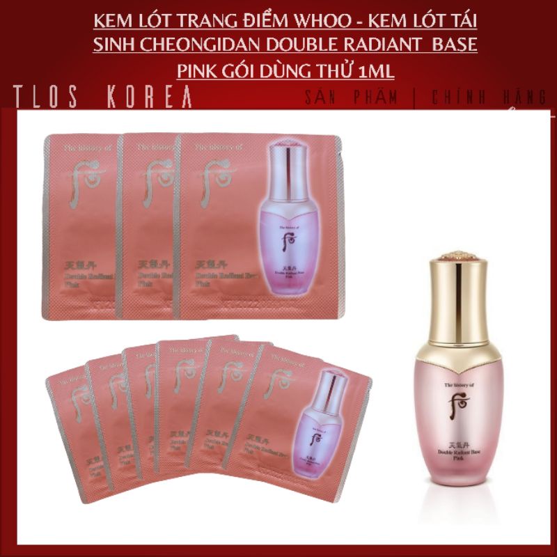 Gói sample Kem Lót tái sinh cao cấp Whoo Double radiant base pink 1ml