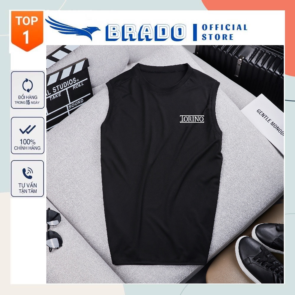 Áo thun ba lỗ nam, sát nách 𝐓𝐎𝐑𝐈𝐍𝐎 logo nổi cao cấp tập gym thể thao vải Cotton Thái thoáng mát co giãn hút mồ hôi