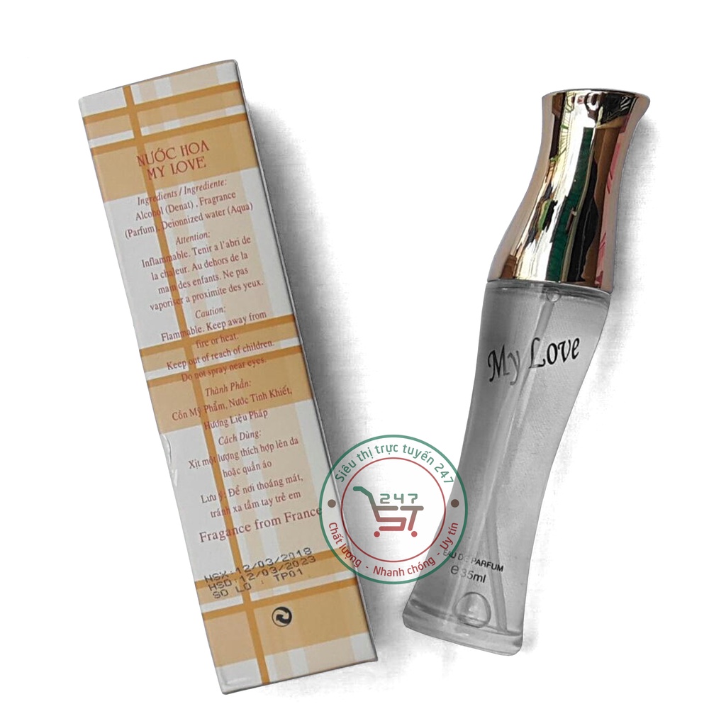 Nước hoa nữ thơm lâu mini chính hãng my love 35ml quyến rũ giá rẻ học sinh