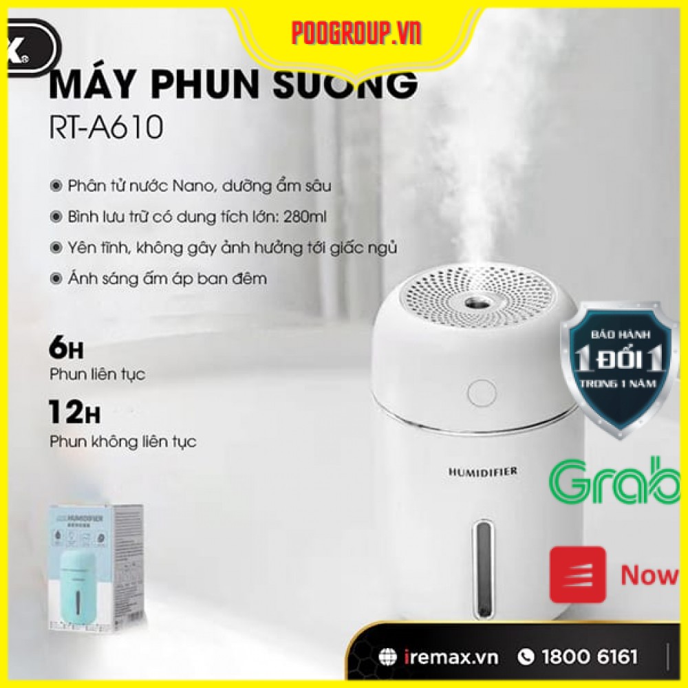 Hàng chính hãng - Máy phun sương giúp không khí trong lành Remax- BH 1 NĂM poogroup