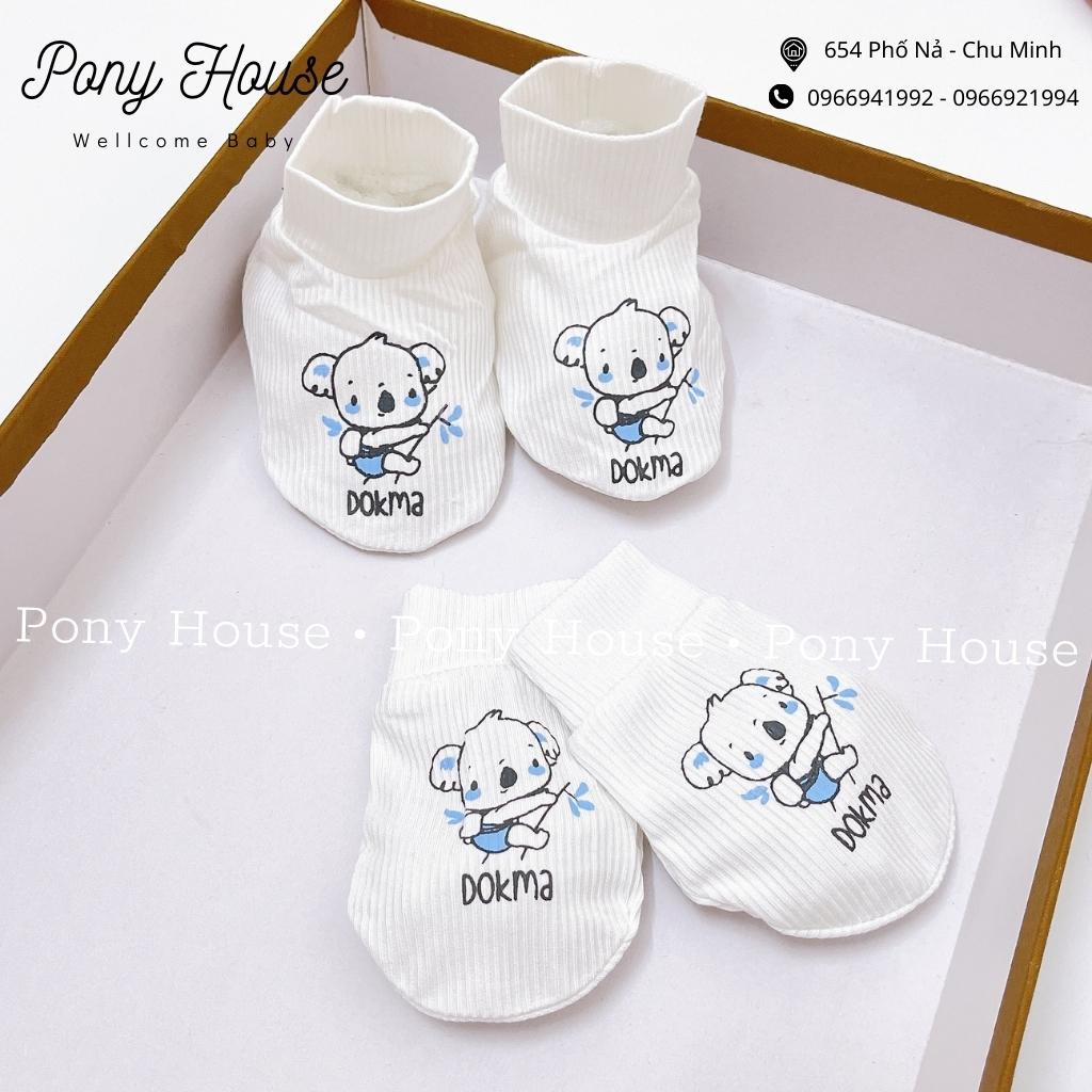 Bao Tay Bao Chân Dokma - Set Bao Tay Chân Sơ Sinh Chất Cotton Tăm Mềm Mịn Cho Bé Trai, Bé Gái Từ Sơ Sinh