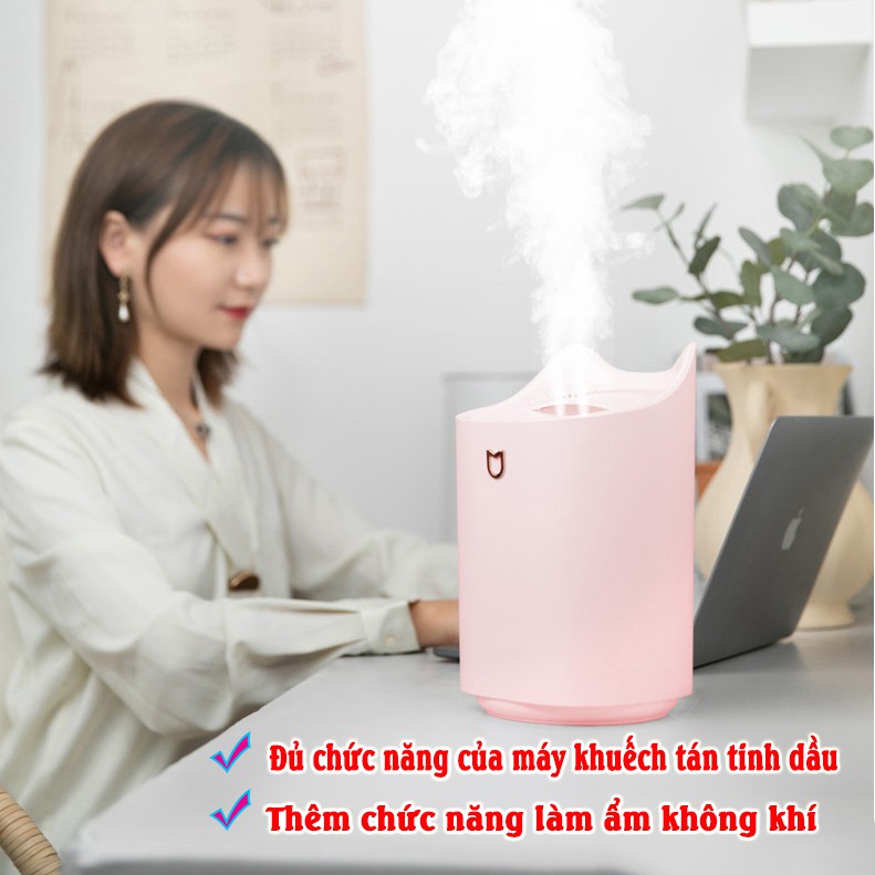 [Video thật] Máy tạo độ ẩm không khí HUMIDIFIER❤FREESHIP ❤ [Hàng chính hãng], 3 lít, cổng cắm USB [Bảo hành 06 tháng]