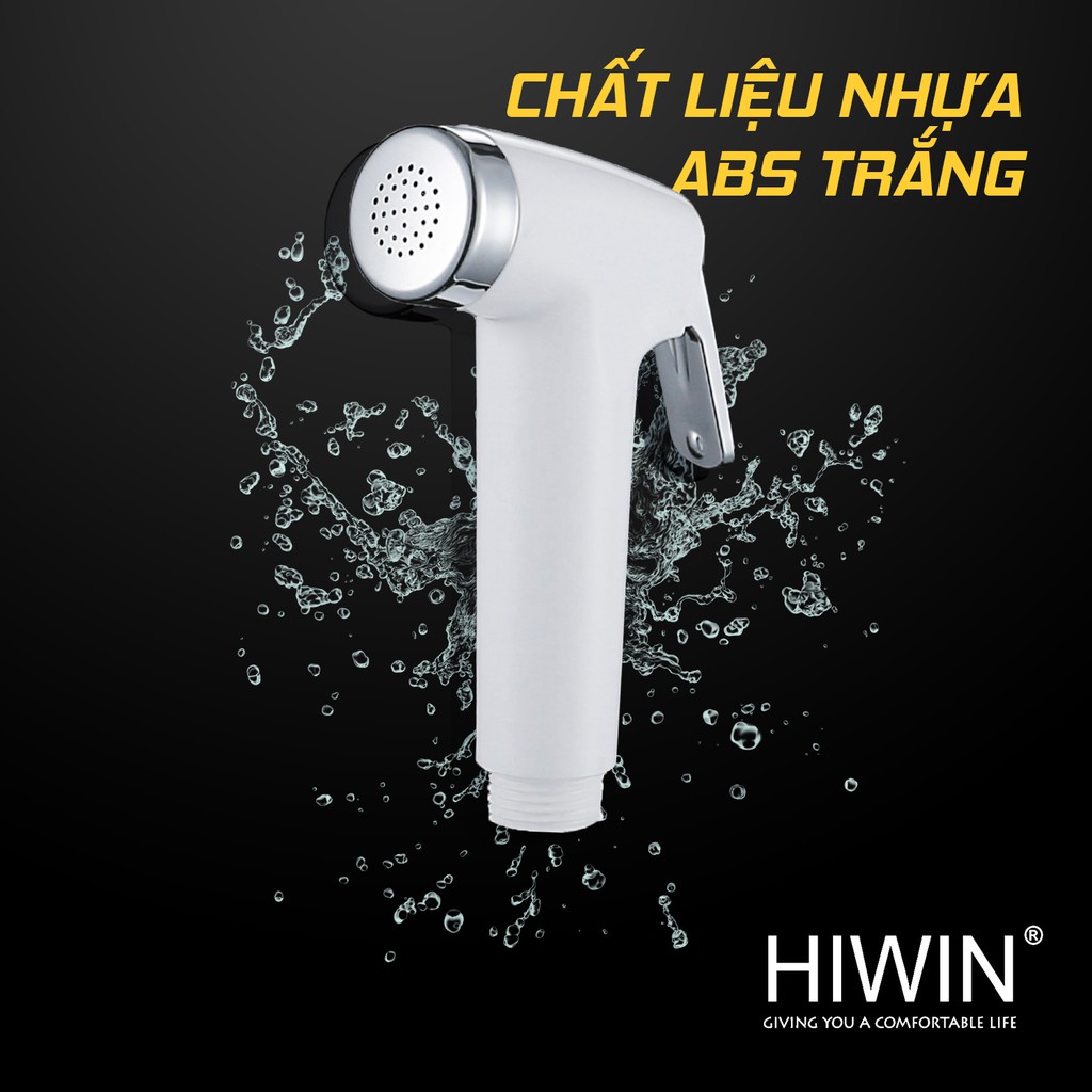 Vòi xịt vệ sinh đa năng Hiwin PJF-301 nhựa ABS trắng sứ cao cấp