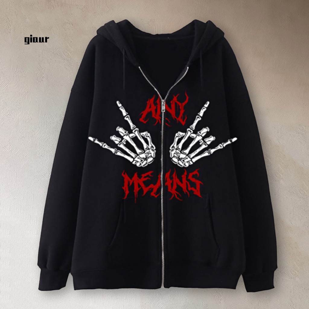 Áo Khoác Hoodie Phối Màu Tương Phản Kiểu Halloween Cá Tính