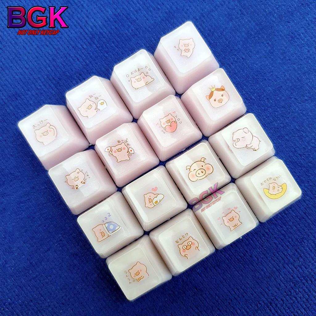 Keycap Artisan Nút Phím Heo Cute Pigy Oem Profile Chất Liệu Resin Siêu Dễ Thương