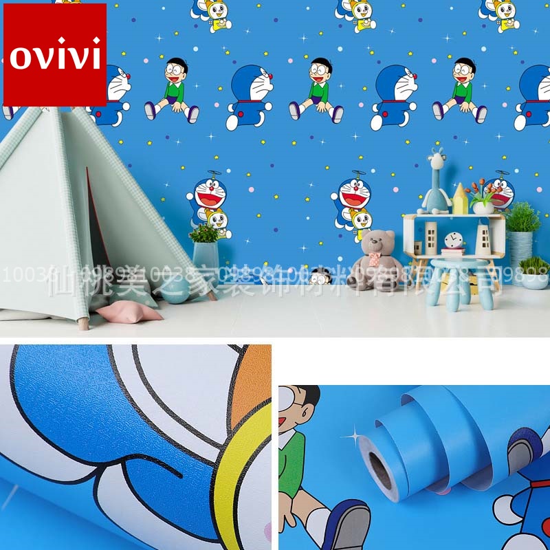 10M Giấy Dán Tường Doraemon , Giấy Dán Tường Hoạt Hình Dễ Thương Cho Bé, Có Keo Sẵn, Giá Rẻ