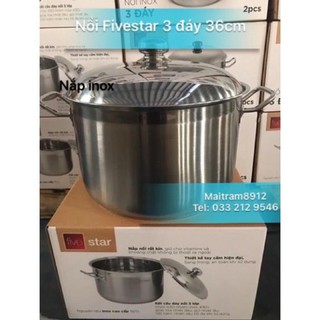 NỒI INOX 3 ĐÁY FIVESTAR LUỘC GÀ 36cm/36 cm, dùng được bếp từ