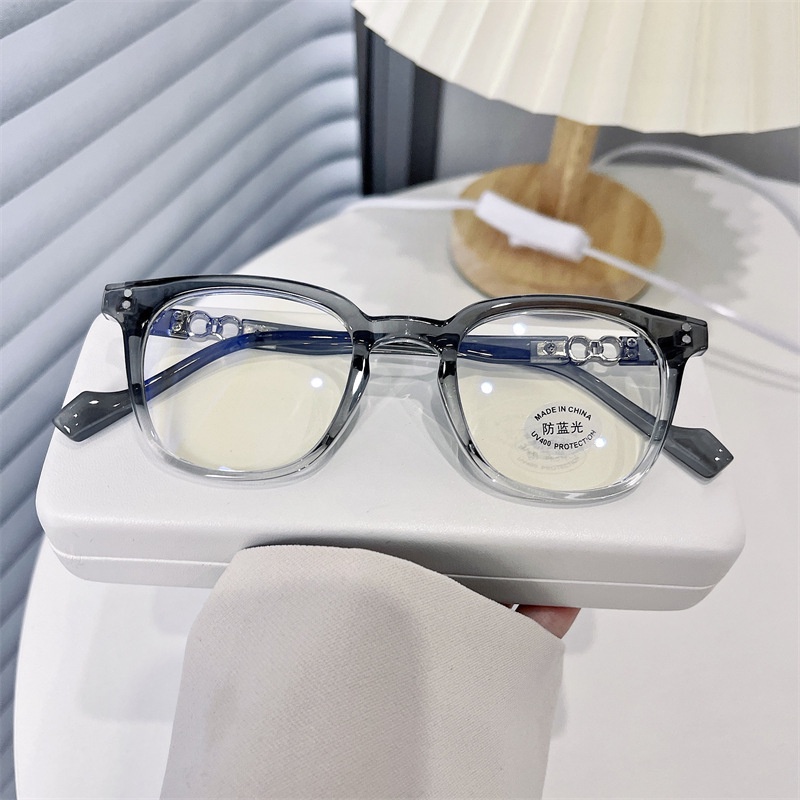 Mắt Kính Gọng Oval Kim Loại Chống Ánh Sáng Xanh Thời Trang Hàn Quốc