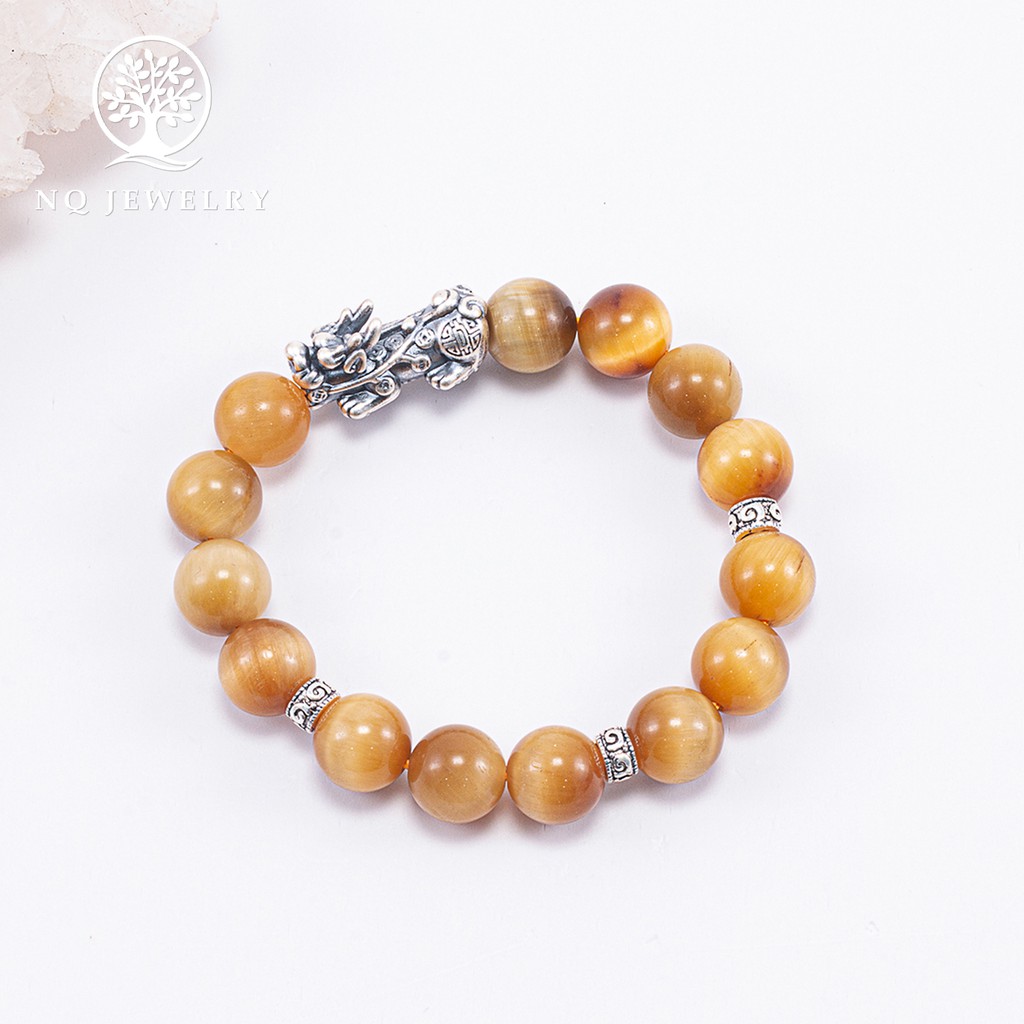 Vòng tay phối charm tỳ hưu bạc thái - NQ Jewelry